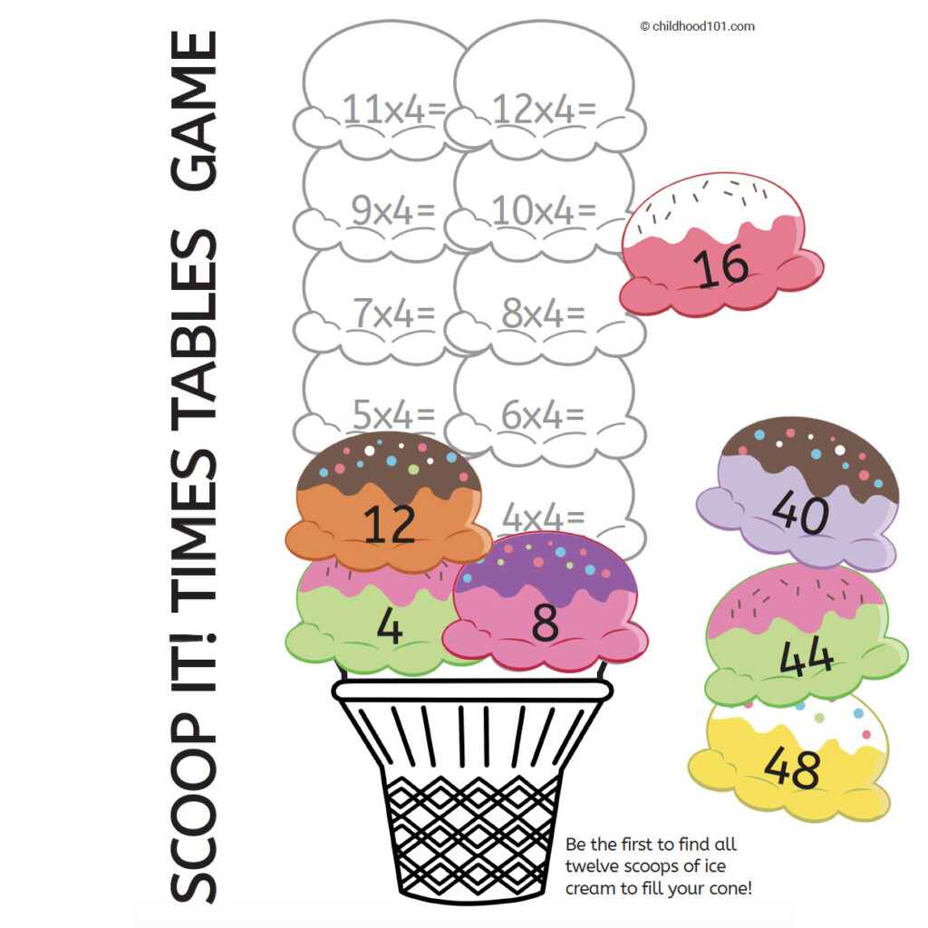 Printable Times Tables Games for Kids - Childhood101 Shop