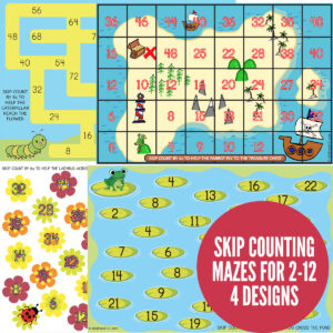 Printable skip counting mazes activity