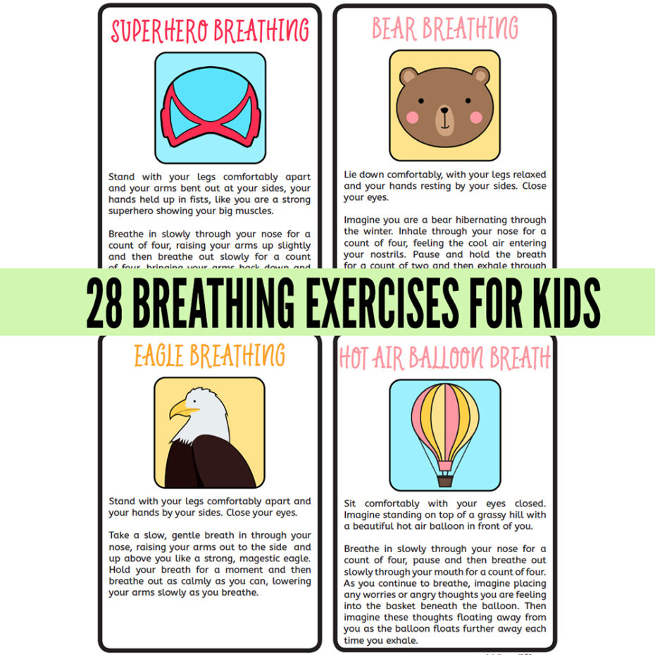Mindful Breathing Exercises for Kids: Printable Cards - Childhood101 Shop